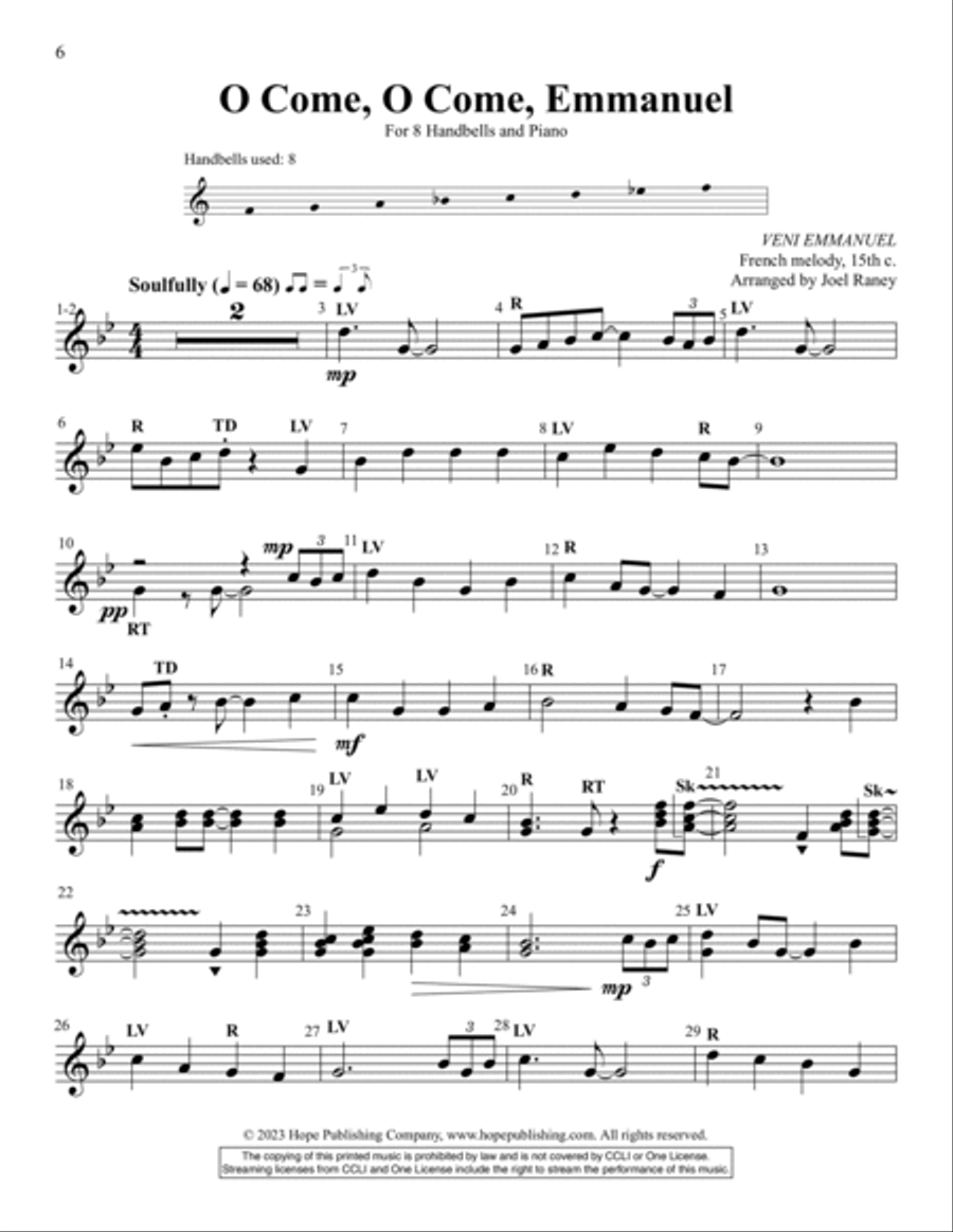 Small-ER But Mighty, Vol. 6, Settings for 8 Bells with Piano for-Digital Version Handbell Choir scores gallery preview page 6