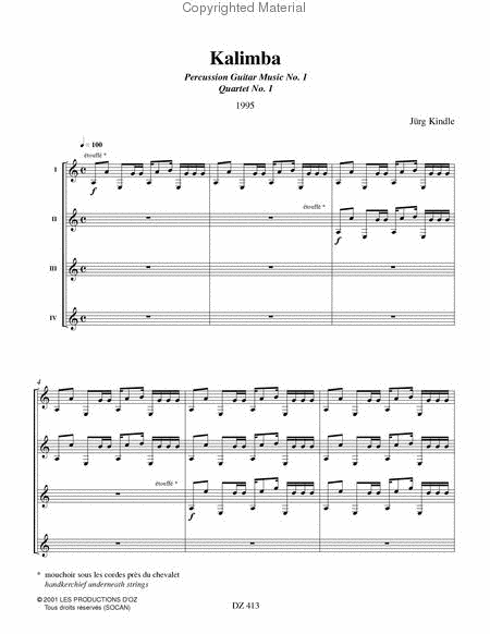 Kalimba by Jurg Kindle Classical Guitar - Sheet Music