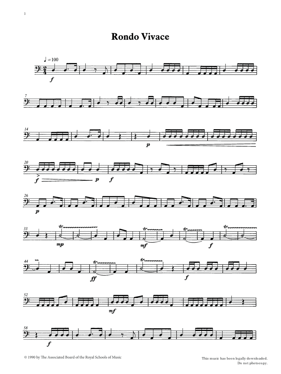 Rondo Vivace from Graded Music for Timpani, Book II Percussion scores gallery preview page 1