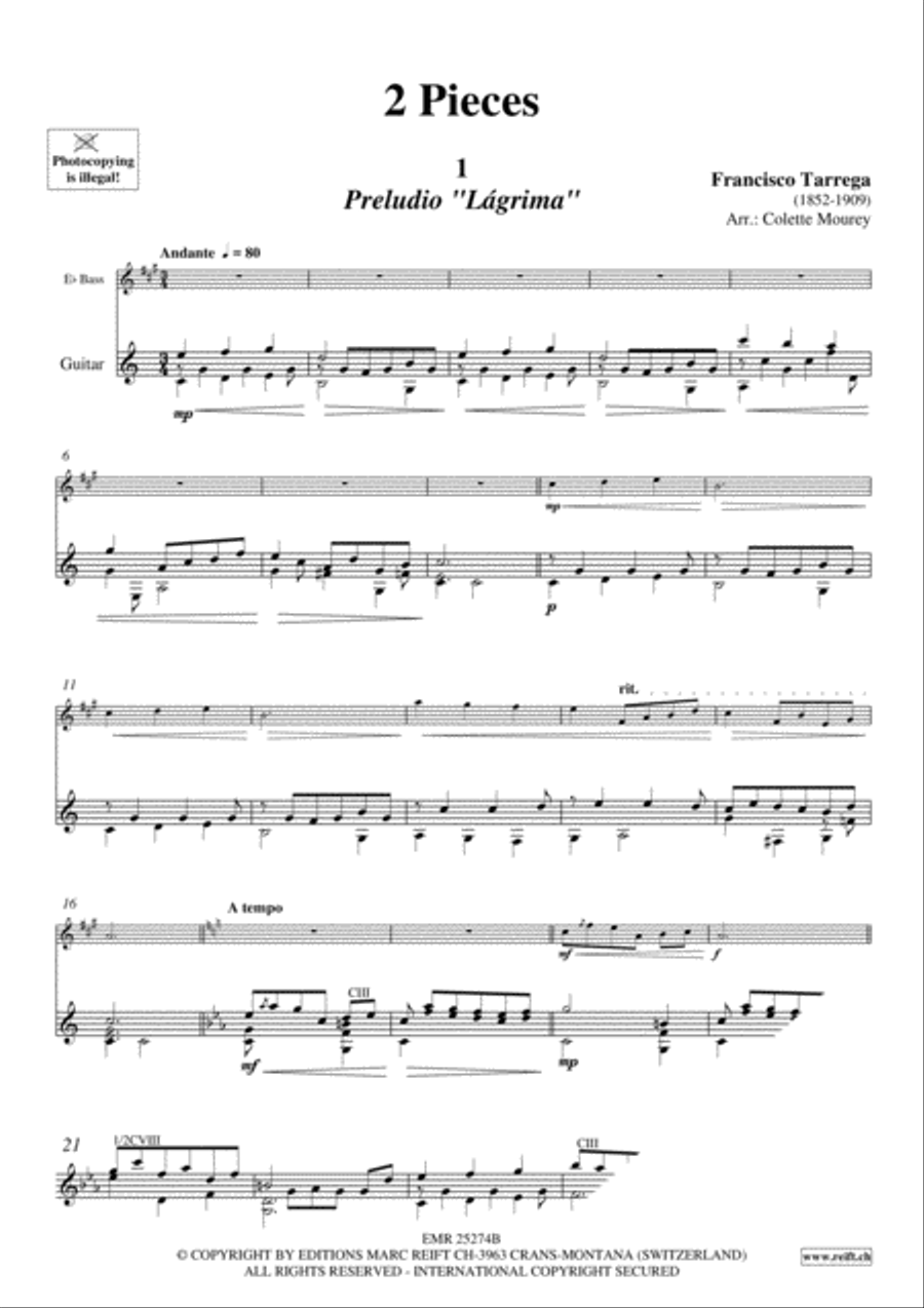 2 Pieces Classical Guitar scores gallery preview page 3