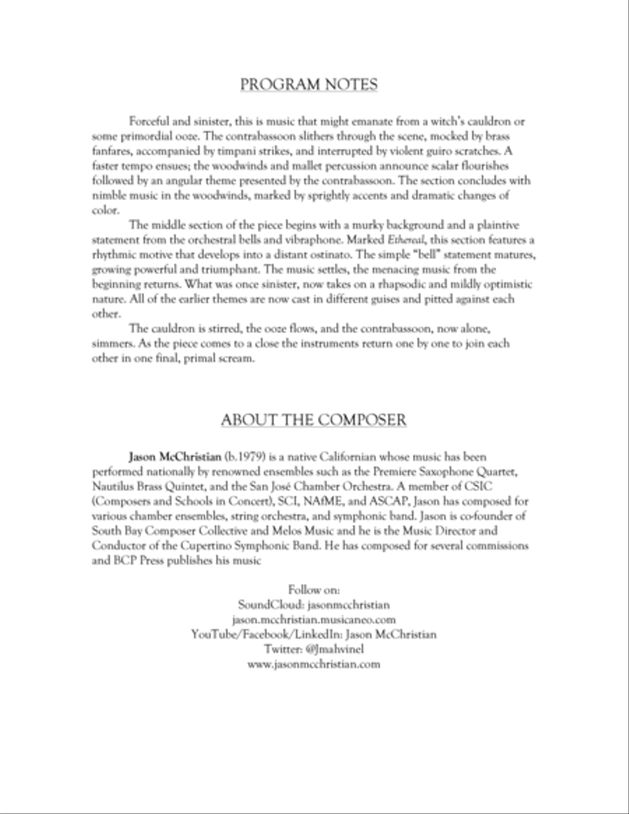 Strange Gravity - for Contrabassoon and Symphonic Band Concert Band scores gallery preview page 4