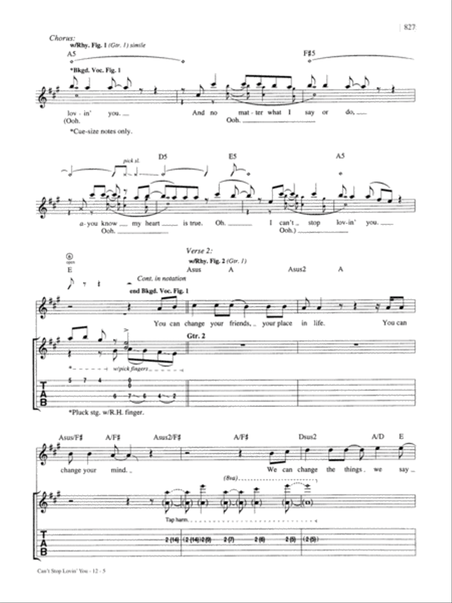 Can't Stop Lovin' You Guitar Tablature scores gallery preview page 5