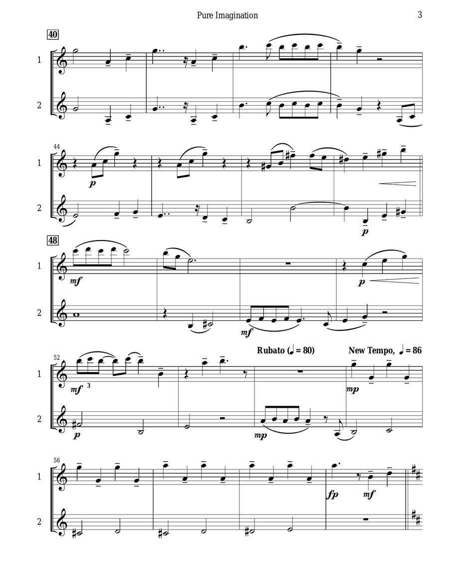 Pure Imagination Flute Duet scores gallery preview page 4