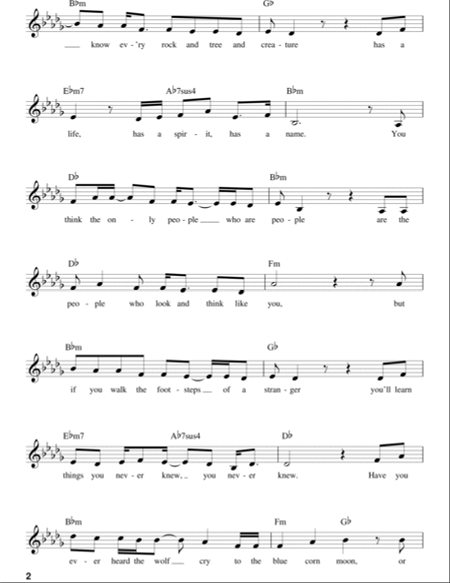 Colors Of The Wind (from Pocahontas) Voice scores gallery preview page 2