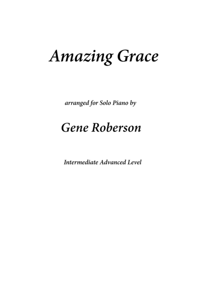 Amazing Grace Concert Piano Arrangement