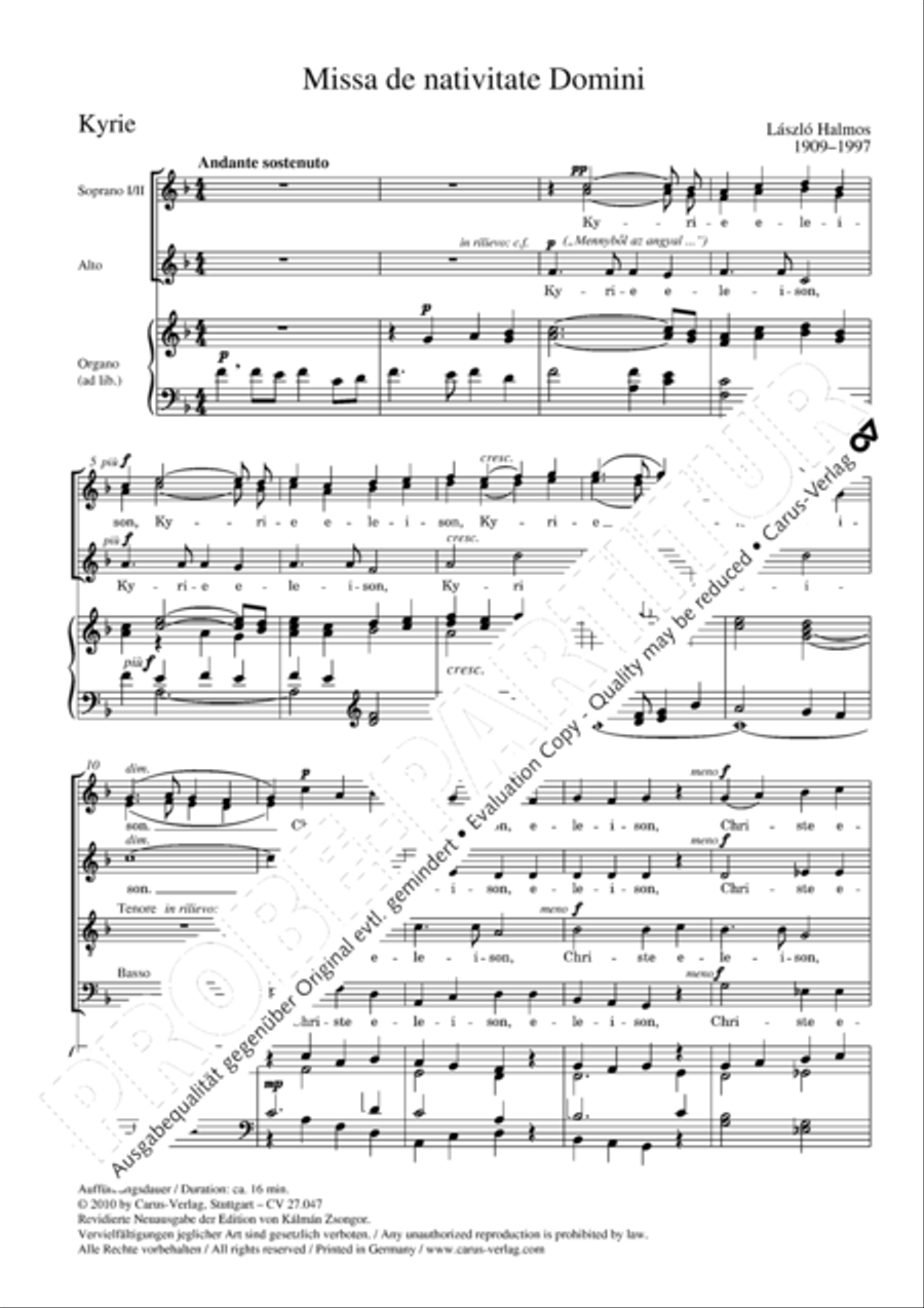 Missa de nativitate Domini 4-Part scores gallery preview page 5