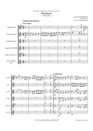 Book cover for Rondeau - Bridal Fanfare - Clarinet Sextet - Bb major