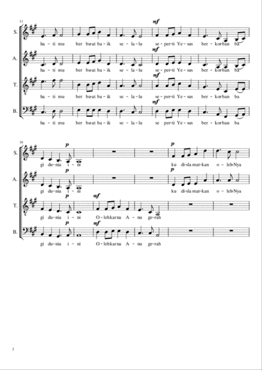 Menjadi Pelaku Syalom Allah 4-Part scores gallery preview page 2