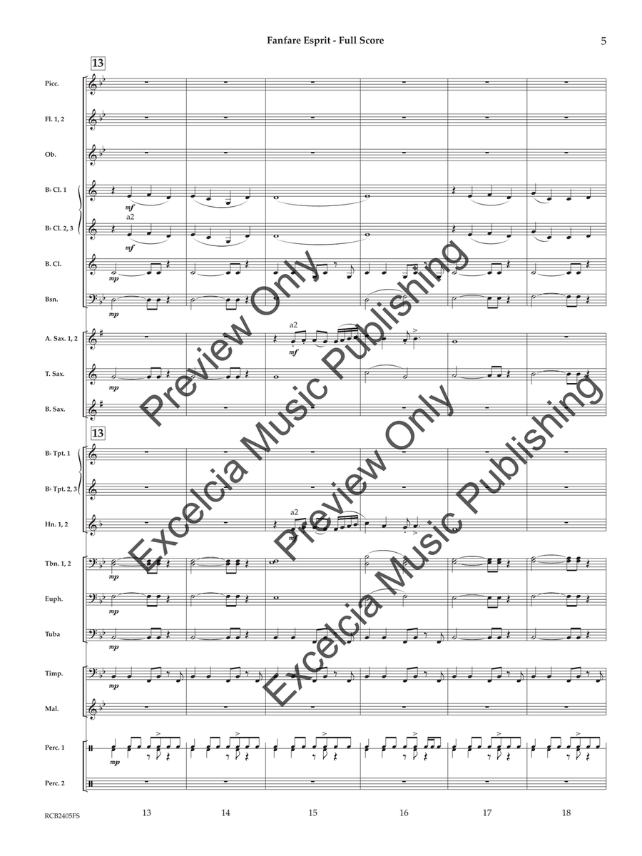 Fanfare Esprit Concert Band scores gallery preview page 6