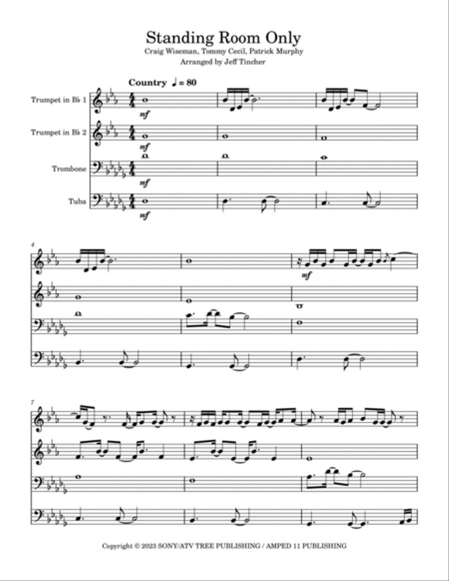 Standing Room Only Standing Room Only Brass Quartet scores gallery preview page 2
