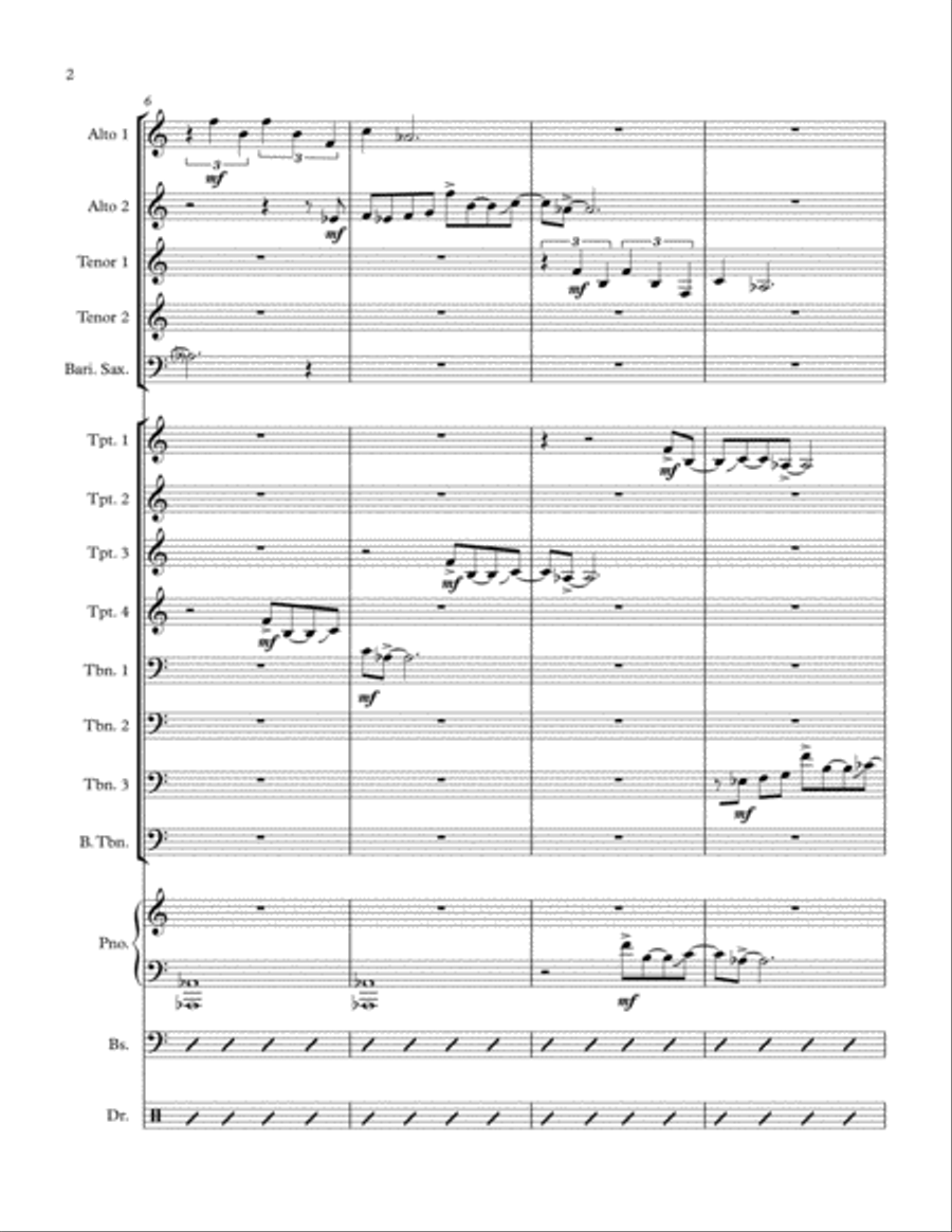 The Paxwalla Overture for Jazz Big Band Jazz Ensemble scores gallery preview page 2