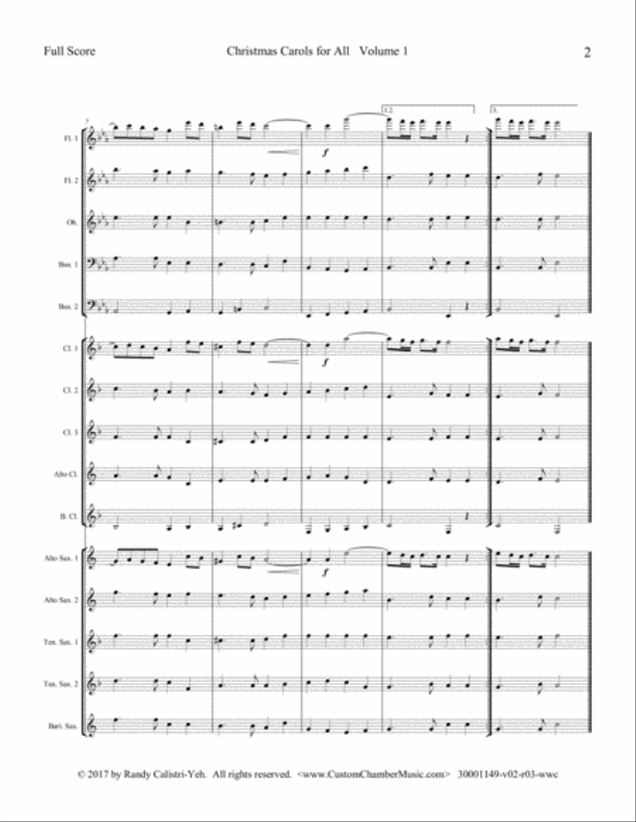 Christmas Carols for All, Volume 1 (for Woodwind Choir) Woodwind Ensemble scores gallery preview page 6