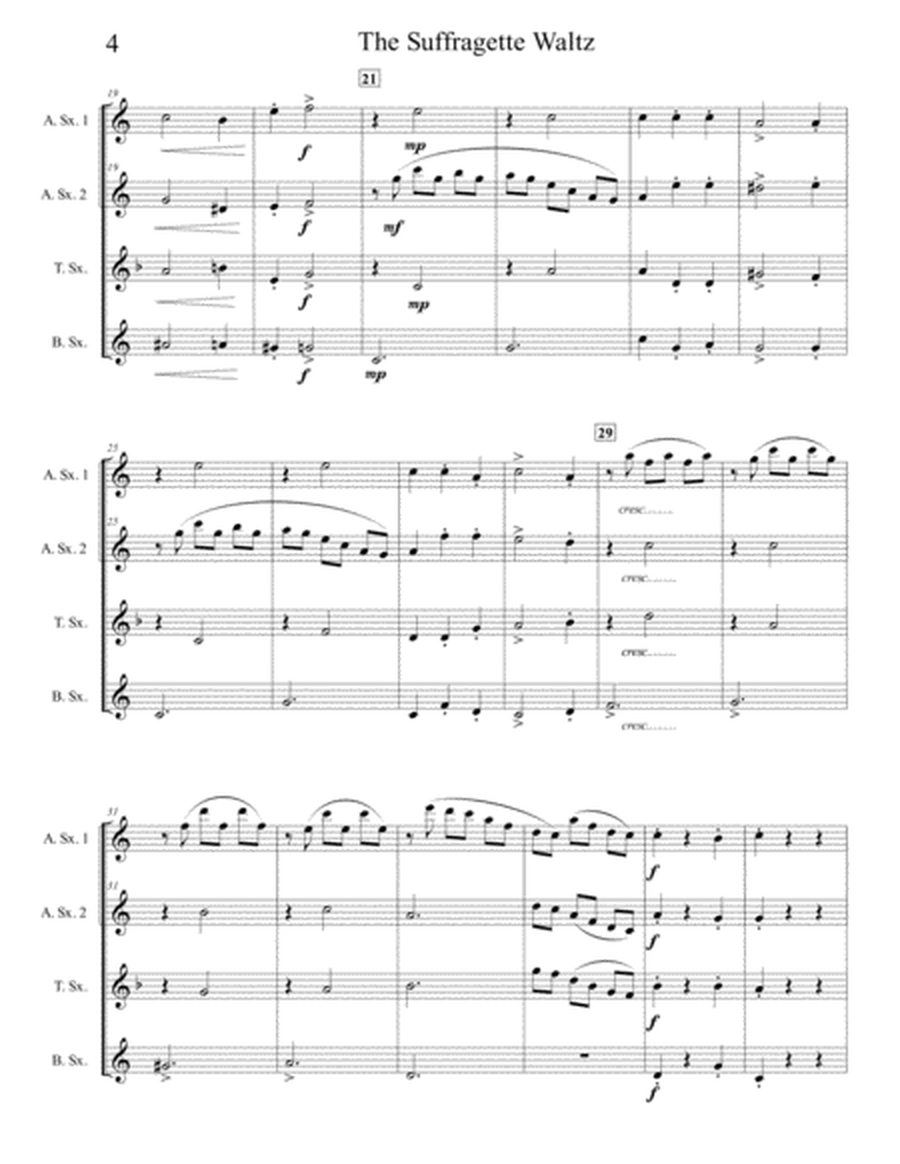 The Suffragette Waltz for Saxophone Quartet (SATB or AATB) image number null