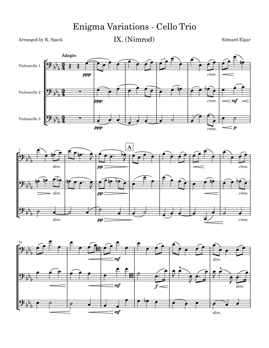 Enigma Variations - Nimrod String Trio scores gallery preview page 1