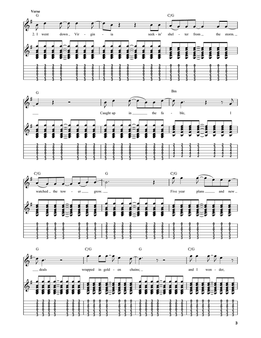 Who'll Stop The Rain Who'll Stop The Rain Acoustic Guitar scores gallery preview page 3