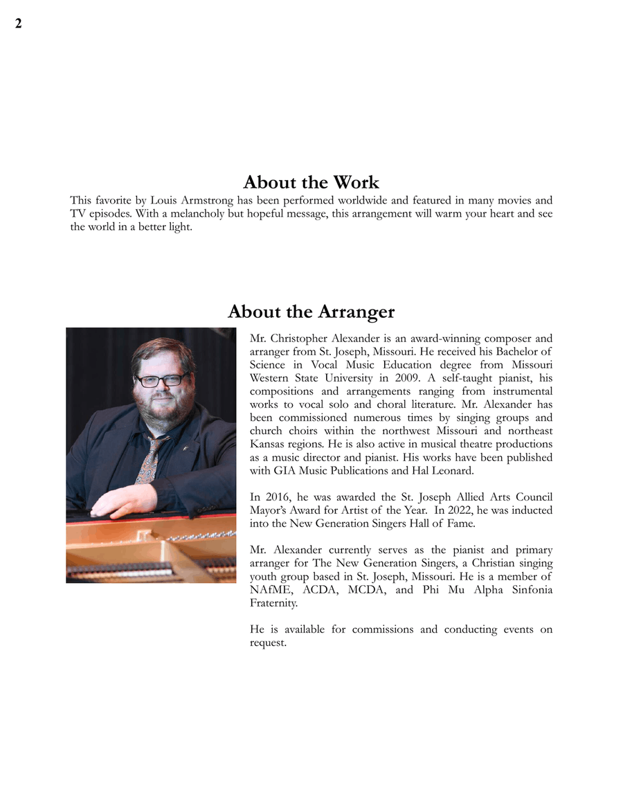 What A Wonderful World SSA scores gallery preview page 2