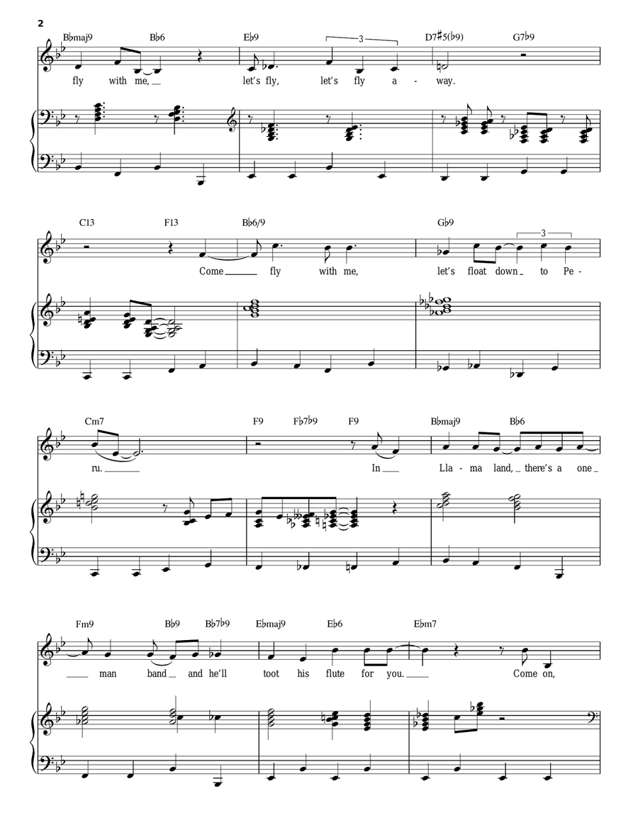 Come Fly With Me Come Fly With Me Piano, Vocal scores gallery preview page 2