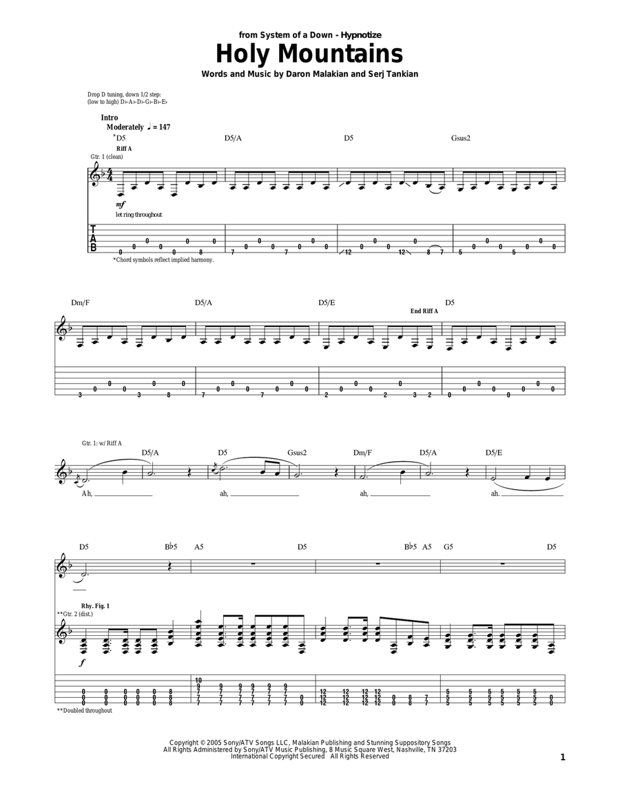 Holy mountains guitar tab online