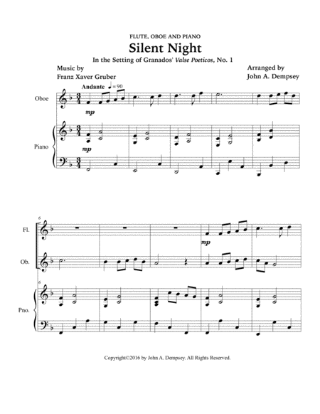 Silent Night (Trio for Flute, Oboe and Piano)