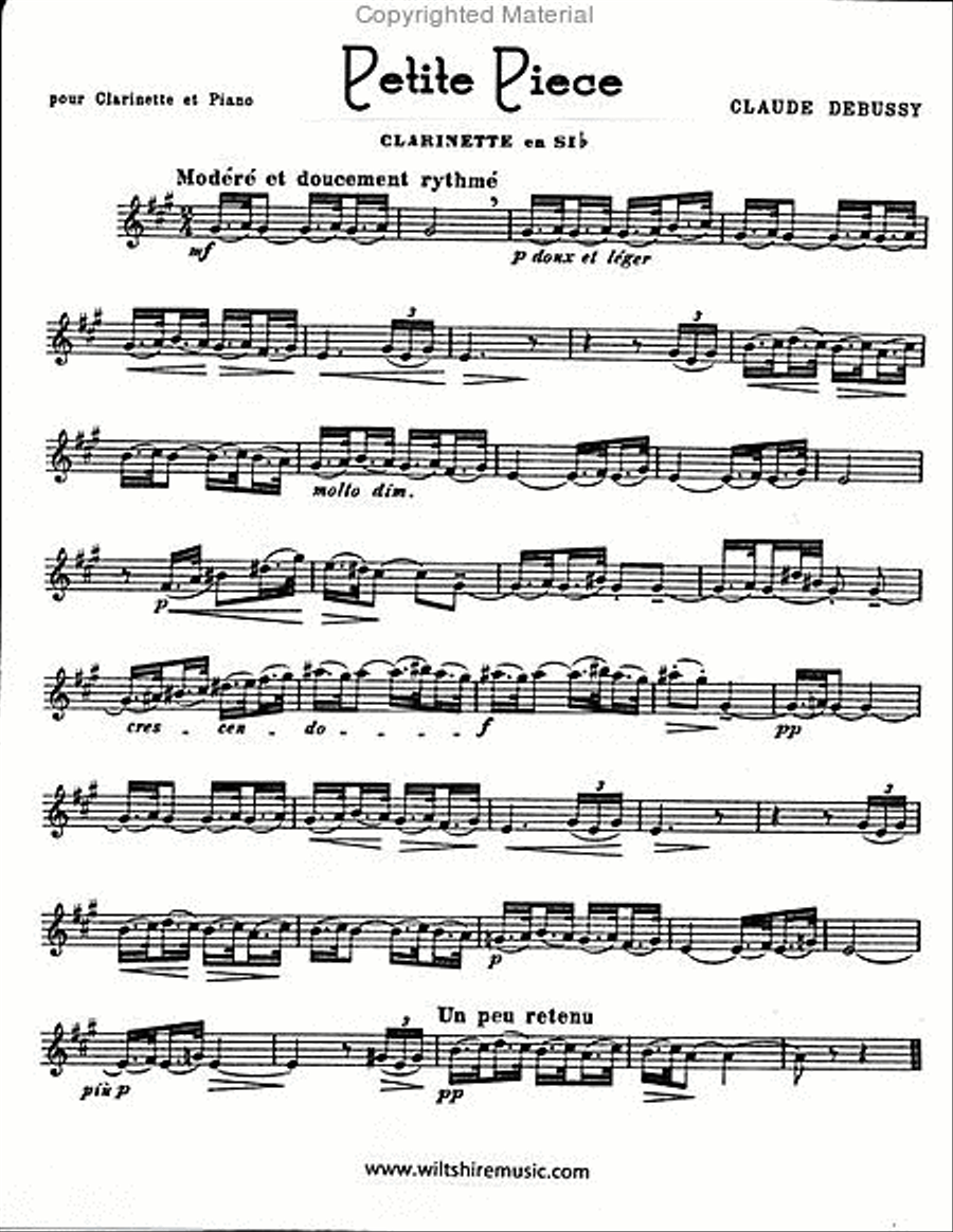 Petite Piece Clarinet Solo scores gallery preview page 2