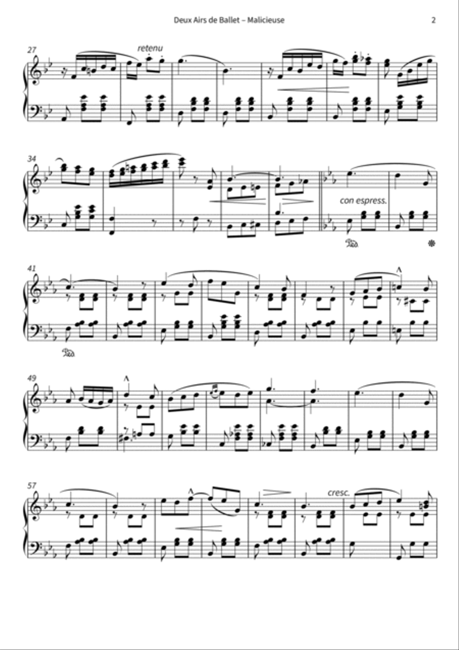Deux Airs de Ballet - Malicieuse Piano scores gallery preview page 4