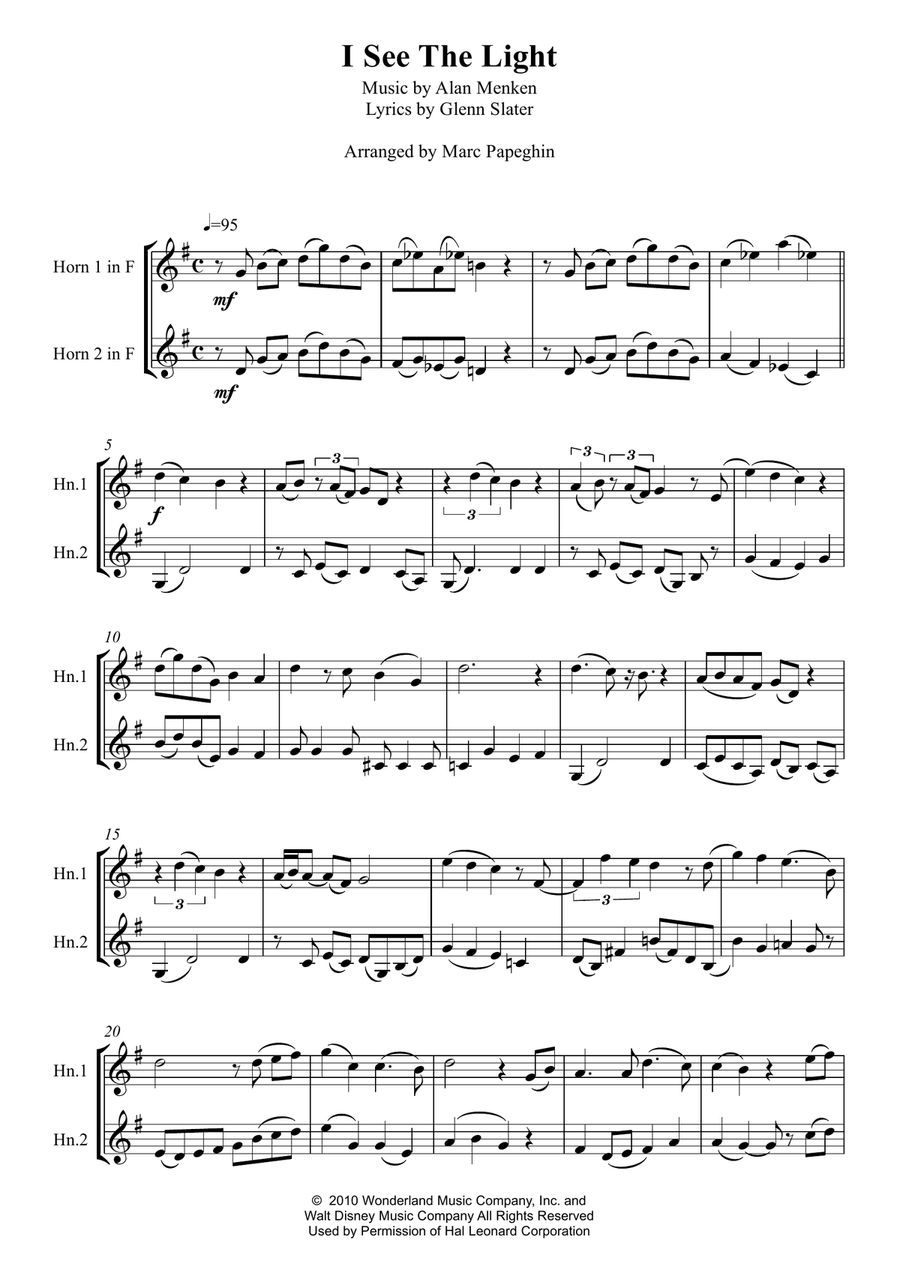 I See The Light Brass Duet scores gallery preview page 2