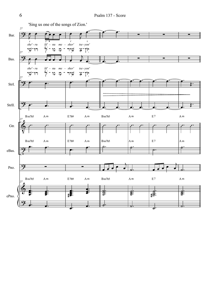 Psalm 137 - Score Only Psalm 137 - Score Only Small Ensemble scores gallery preview page 6