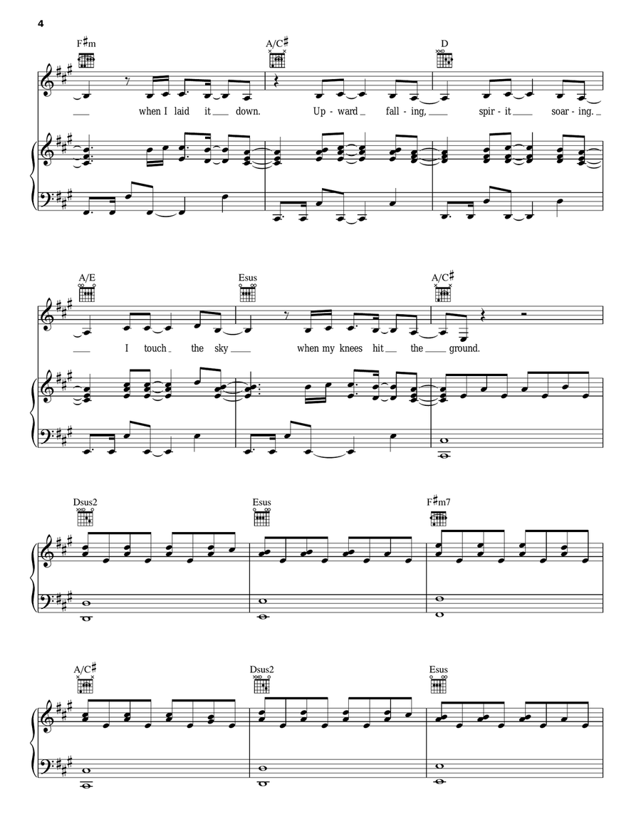 Touch The Sky Touch The Sky Piano, Vocal, Guitar scores gallery preview page 4