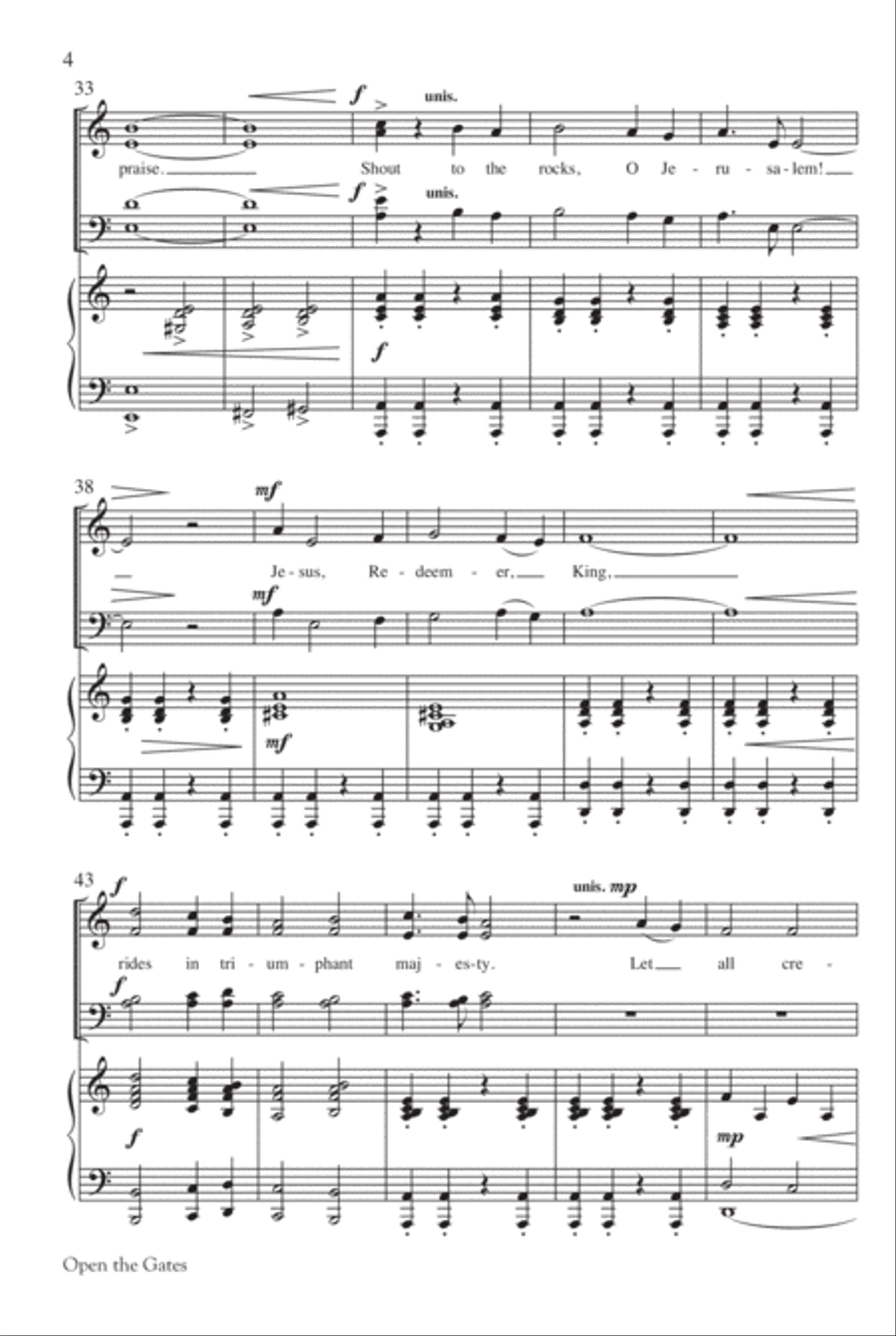 Open the Gates 4-Part scores gallery preview page 4