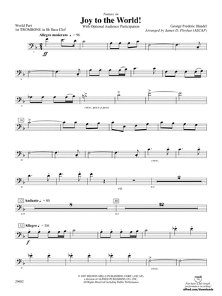 Joy to the World: (wp) 1st B-flat Trombone B.C.