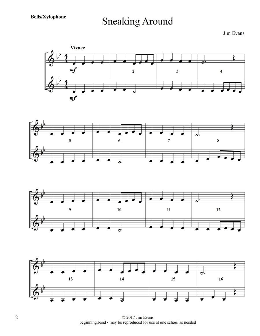 Elementary Duets, Volume 1, for Bells/Xylophone Percussion Ensemble scores gallery preview page 2