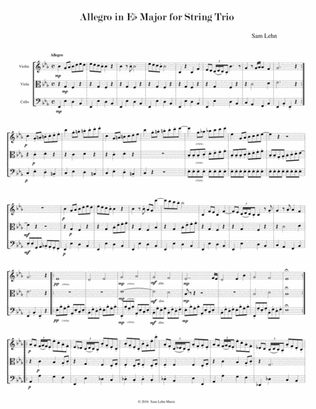 Allegro in Eb Major for String Trio