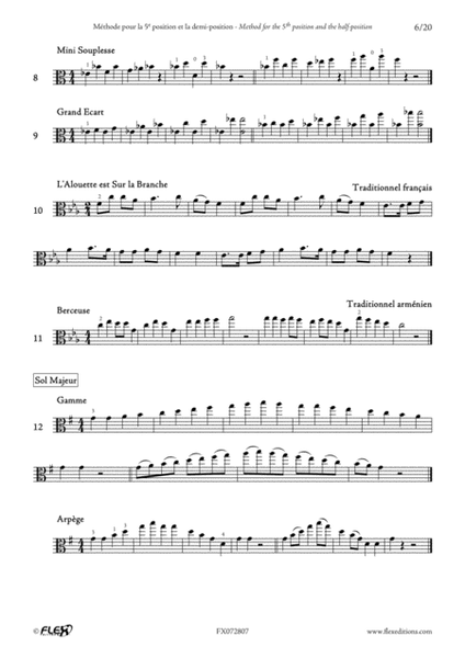 Tuition Book - Viola Method for the 5th Position and the 1/2 Position