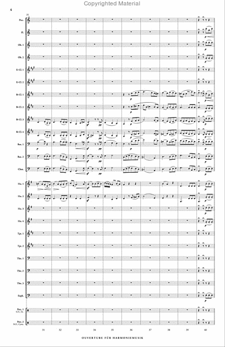 Ouverture fur Harmoniemusik (score & parts) B-Flat Clarinet scores gallery preview page 5
