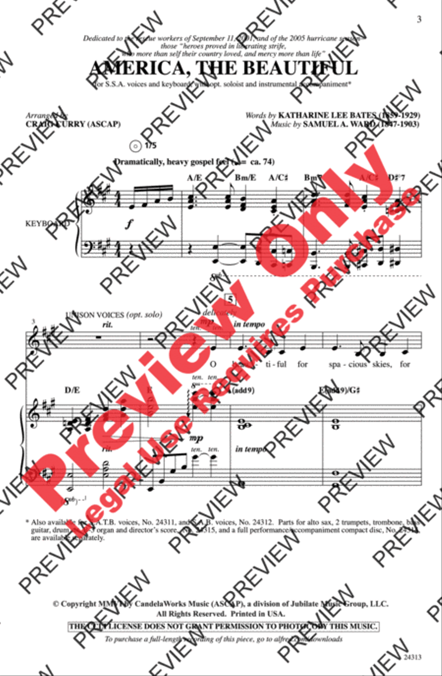 America, the Beautiful Women's Choir scores gallery preview page 3
