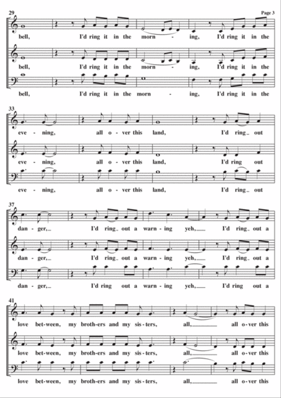 If I Had A Hammer (the Hammer Song) 3-Part scores gallery preview page 3