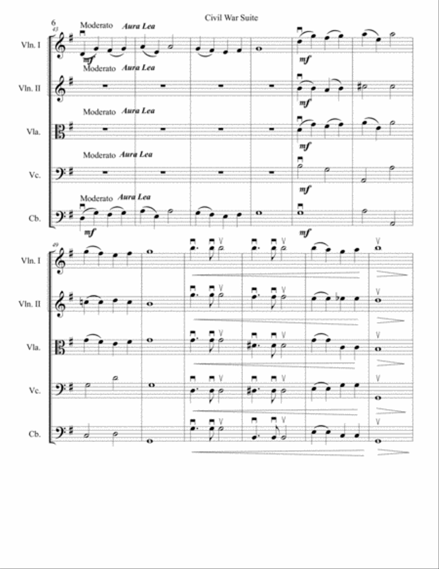 Civil War Suite Civil War Suite String Orchestra scores gallery preview page 6