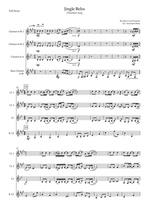 Jingle Bells - Jazz Version (Christmas Song) for Clarinet Quartet