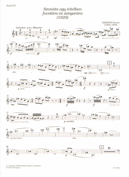 Sonate in einem Satz (1925) op.post.