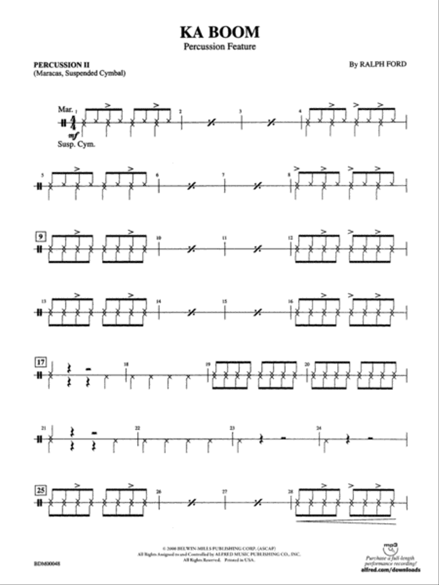 Ka Boom: 2nd Percussion Concert Band scores gallery preview page 1