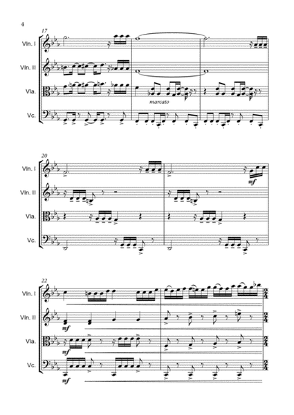 A Fifth Of Beethoven by Walter Murphy String Quartet - Digital Sheet Music