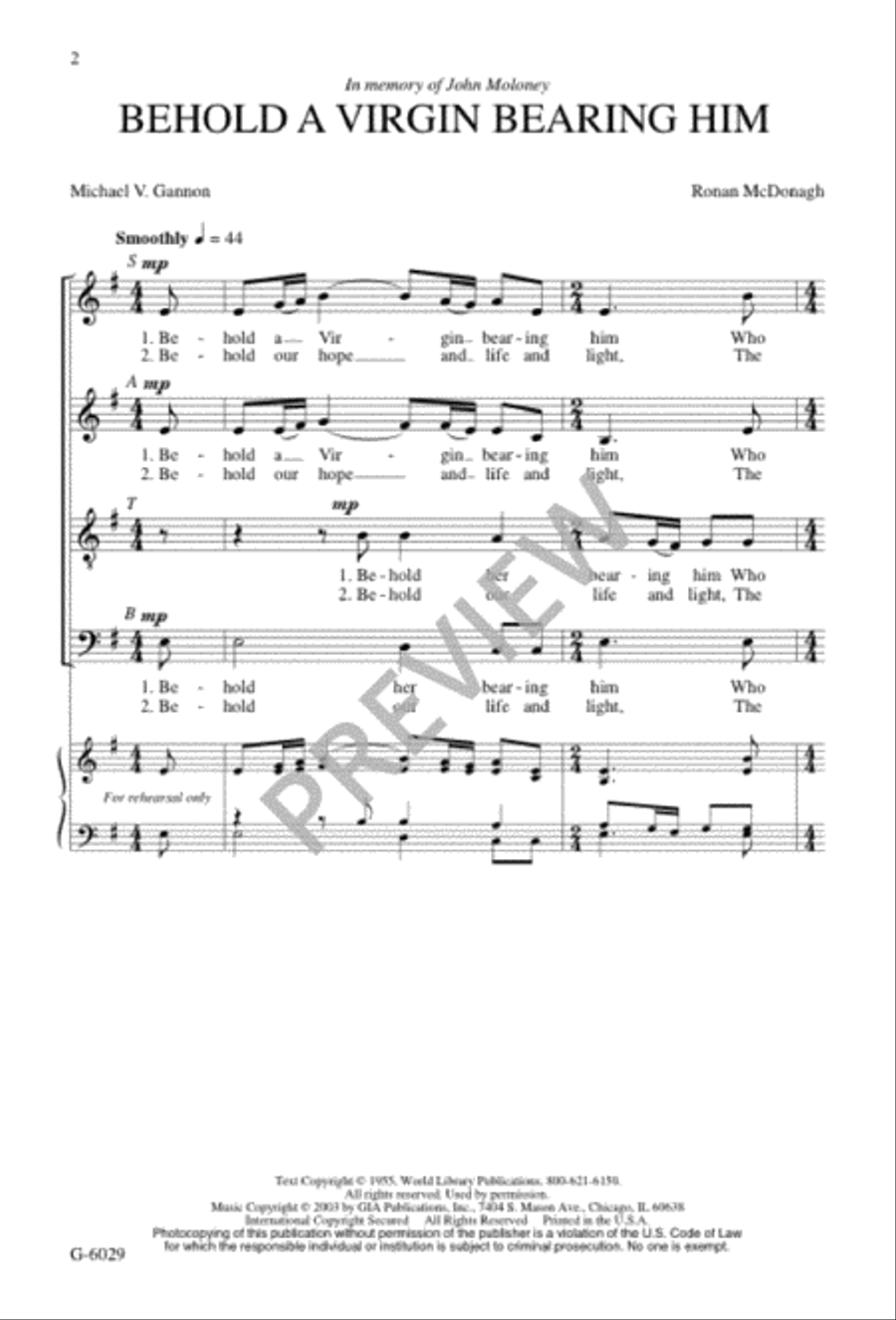 Behold a Virgin Bearing Him 4-Part scores gallery preview page 2