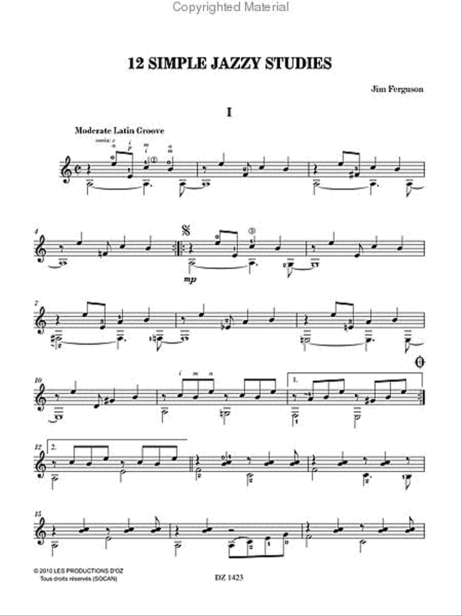 12 Simple Jazzy Studies Electric Guitar scores gallery preview page 2