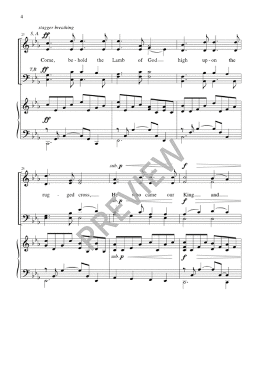 Come, Behold the Lamb Come, Behold the Lamb 4-Part scores gallery preview page 5