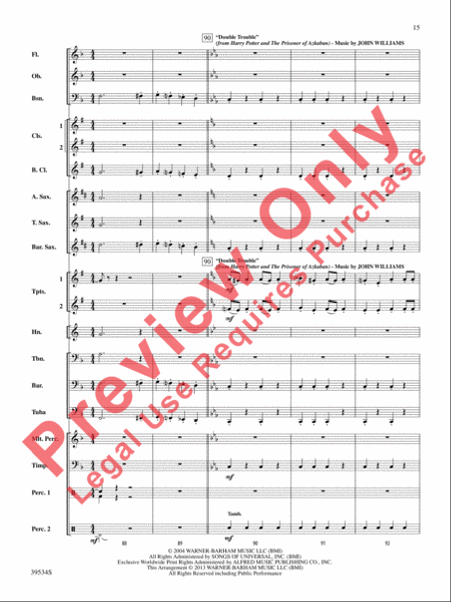 The Magic of Harry Potter Concert Band scores gallery preview page 16