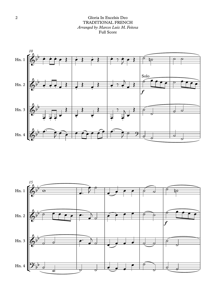 Christmas Song Collection (for Horn in F Quartet) - BOOK TWO Brass Quartet scores gallery preview page 4