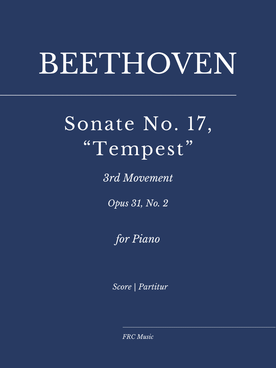 Beethoven: Sonate No. 17 “Tempest”, 3rd Movement, Opus 31, No. 2 (for Piano) Piano Method scores gallery preview page 1