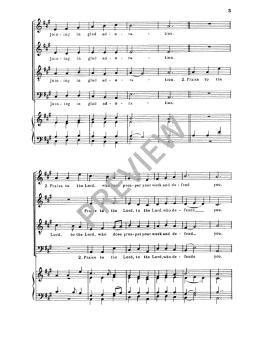 Praise to the Lord Praise to the Lord 4-Part scores gallery preview page 4