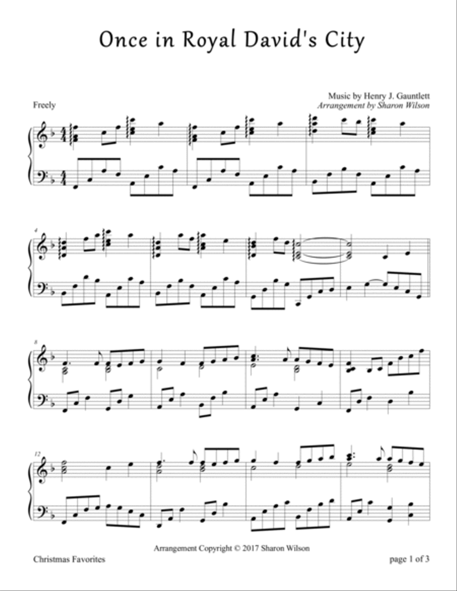 Once in Royal David's City Piano Solo scores gallery preview page 3