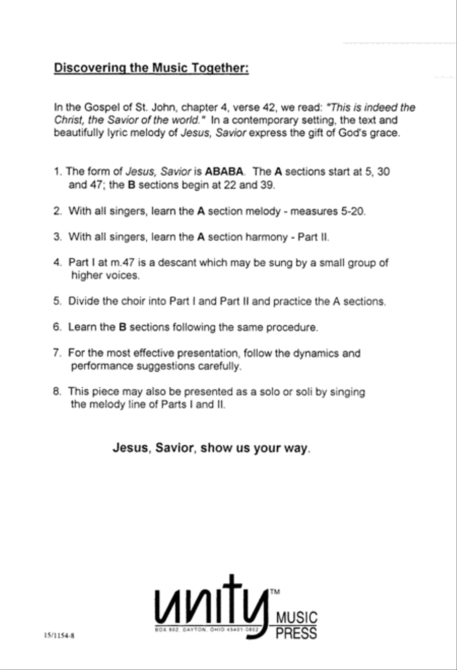 Jesus Savior Jesus Savior 2-Part scores gallery preview page 8